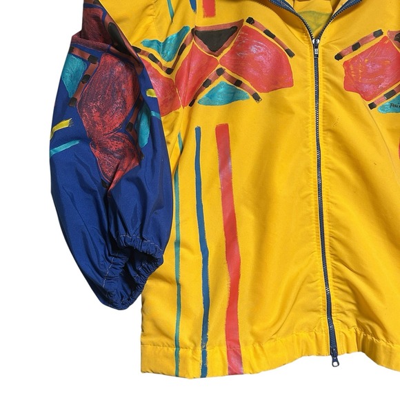 Ann Original Seattle Men's Jacket Hooded 80s Hand Painted Abstract OSA Oversized - Picture 3 of 14